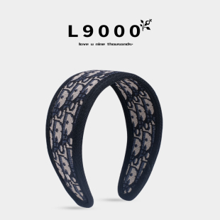 大牌发箍女高颅顶老花发卡遮白发复古头饰 头箍刺绣宽版 L9000 法式