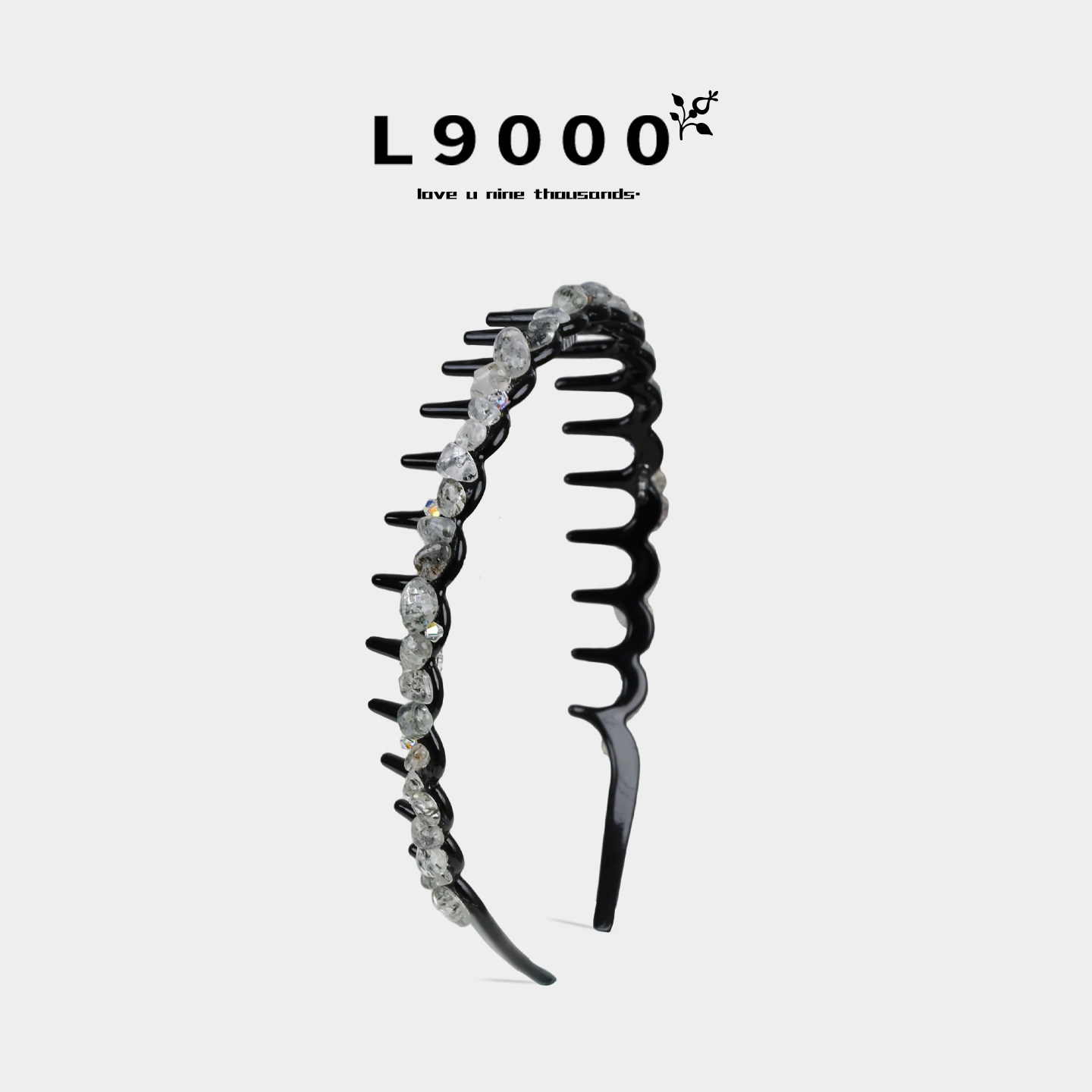 L9000/火龙果水晶天然石白碎钻发箍防滑齿蓬松神器头饰高颅顶头饰