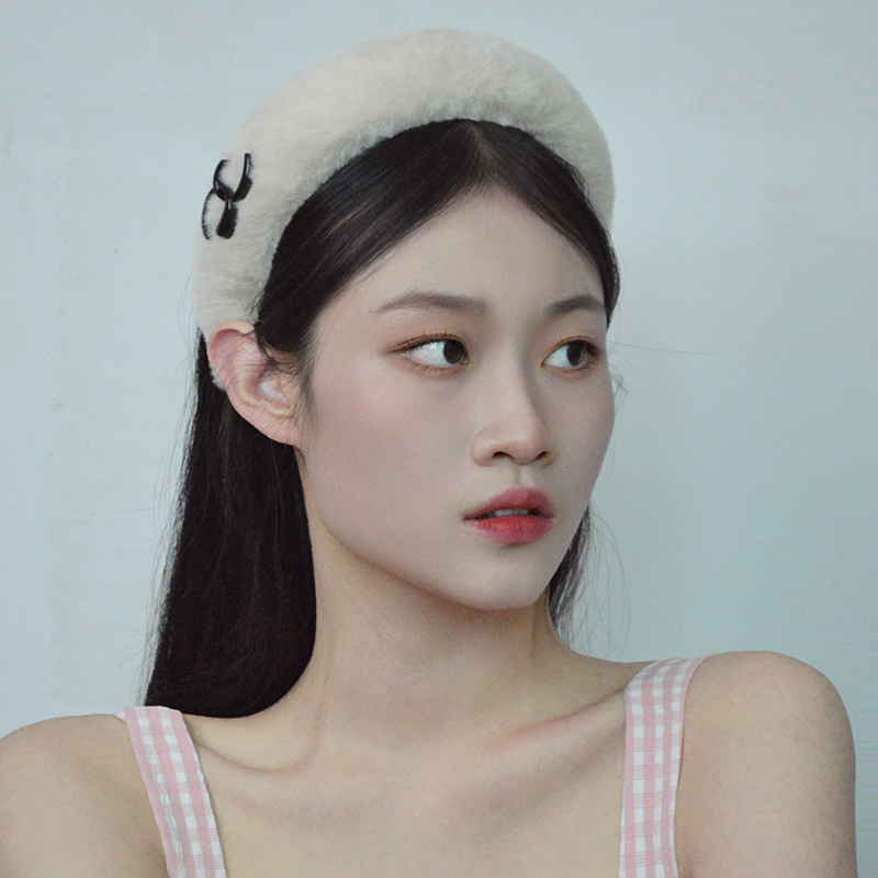 【高品质毛绒发箍女宽边高颅顶】