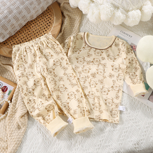 宝宝 小女孩睡衣抗菌纯棉女童线衣线裤 婴幼儿春秋套装 儿童秋衣秋裤