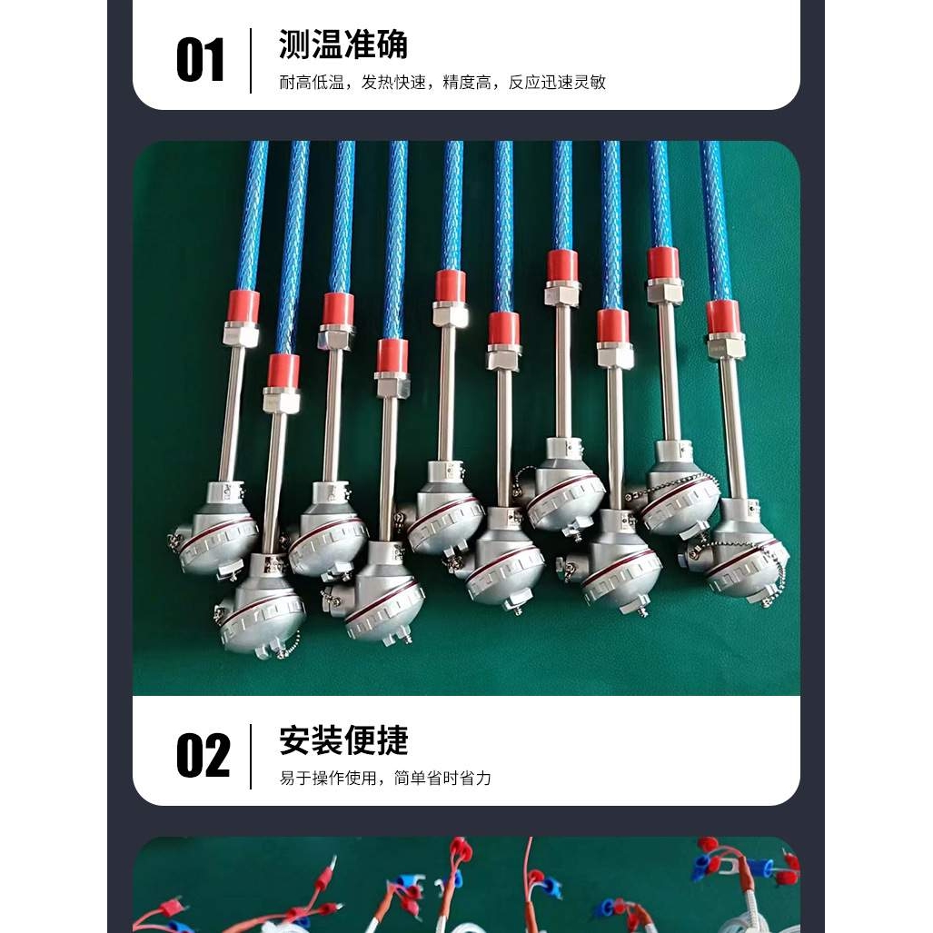 电厂水泥厂化工厂锅炉管道伴热带表面铠装热电阻WZPK-291