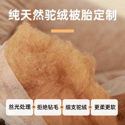 100%纯驼绒被胎内胆加厚保暖冬被单双人被芯春秋被驼毛被学生被