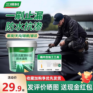 三棵树屋顶防水补漏屋顶楼顶外墙裂缝防漏王聚氨酯涂料防水胶