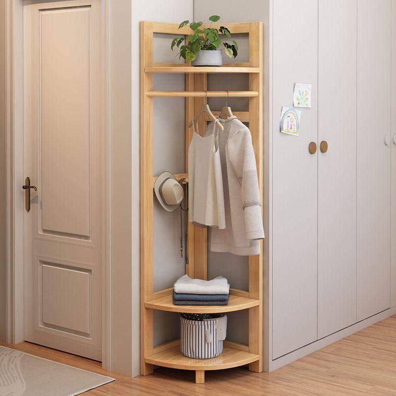 转角衣帽架落地卧室结实全实木转角衣帽架落地卧室角落省空间挂衣