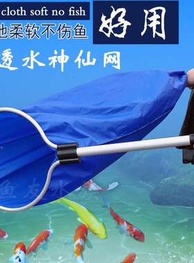 神仙网锦鲤鱼龙鱼专用鱼网大型渔捞过滤渔网观赏鱼渔网半透明网捞