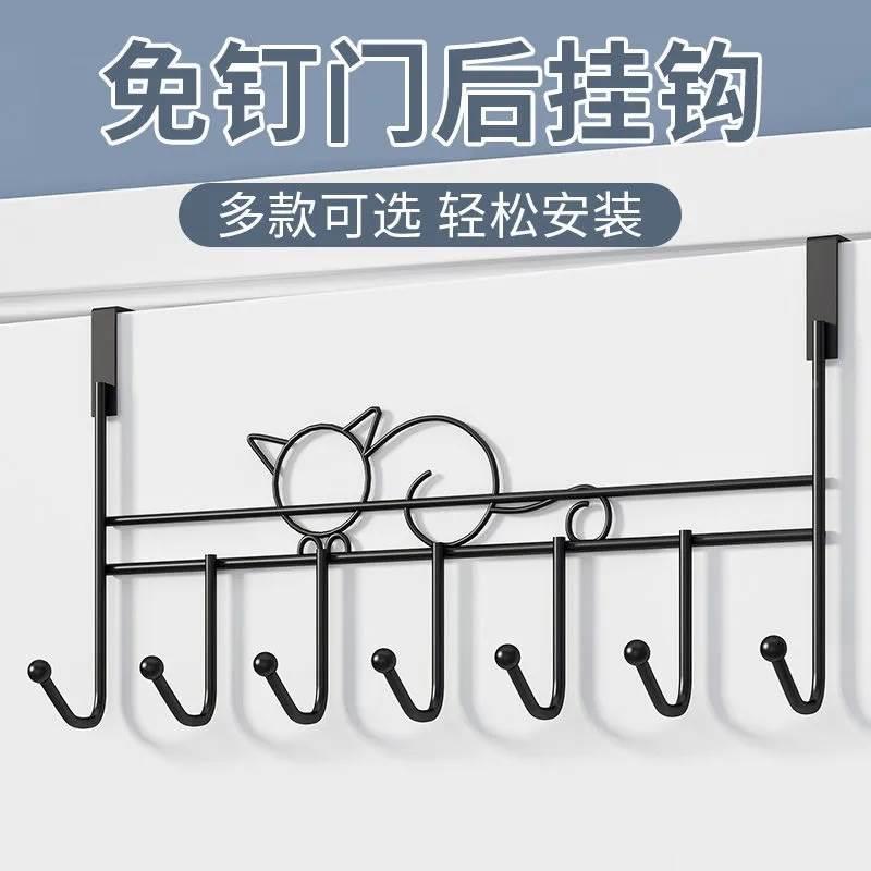 门后挂钩挂衣架门上免打孔无痕收纳置物架卧室门背式壁挂衣服挂架