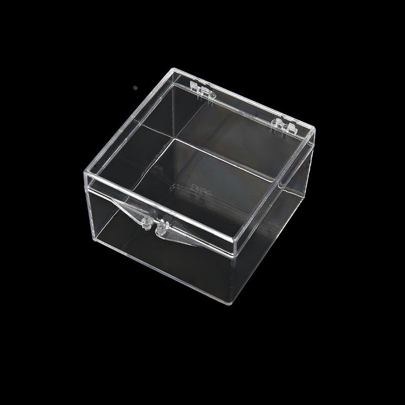耐摔PC塑料盒正方形标本盒手办晶石收藏展示盒透明矿标盒56x56x37
