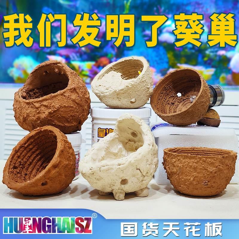 皇海葵巢奶嘴杯防跑神器窝家屋珊瑚罐子鱼缸造景装饰海葵窝固定黄