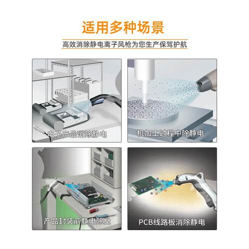 离子风枪ZJ-989除静电除尘枪工业消除器一拖二扁嘴扇形吹嘴风蛇