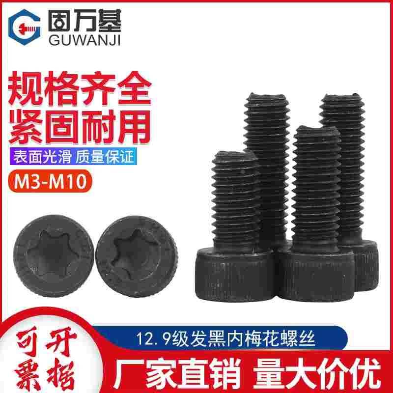 12.9级高强度螺丝钉梅花孔螺钉圆柱头内六角螺栓M3M4M5M6M8M10
