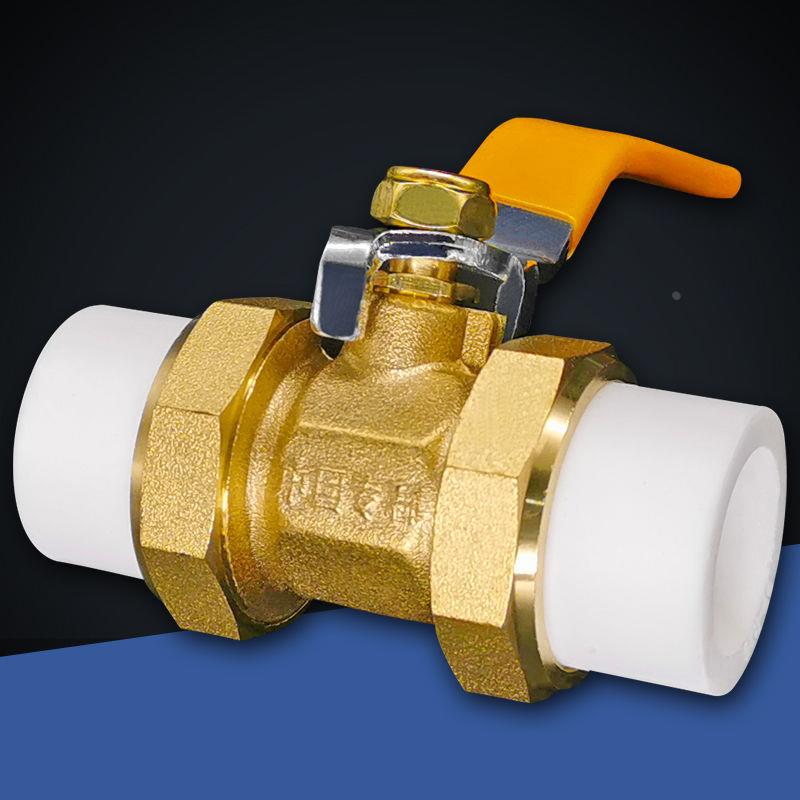 德国进口全铜PPR双活接铜球阀热熔管阀门20 25 32 4分 6分1寸双头