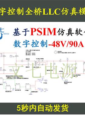数字控制全桥LLC串联谐振开关电源PSIM仿真模型设计计算学习资料