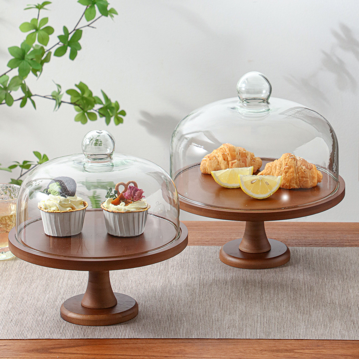 蛋糕托盘展示架带盖高颜值玻璃罩子透明展示罩圆形面包高脚甜品盘,餐饮具,果盆/果盘/果篮,淘宝优惠券,粉丝福利购,淘宝优惠卷