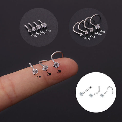 Nose piercing zircon nose nail nose ring puncture single
