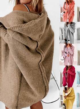 Autumn New Loose Hooded Sweater Women's Jacket柔软连帽衫