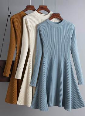 Knit Dresses Female Slim Mini Robe Knitting Women's Clot