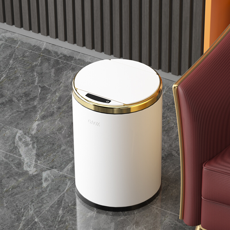GAOK智能感应垃圾桶全自动家用不锈钢客厅大号带盖轻奢高颜值厕所-封面