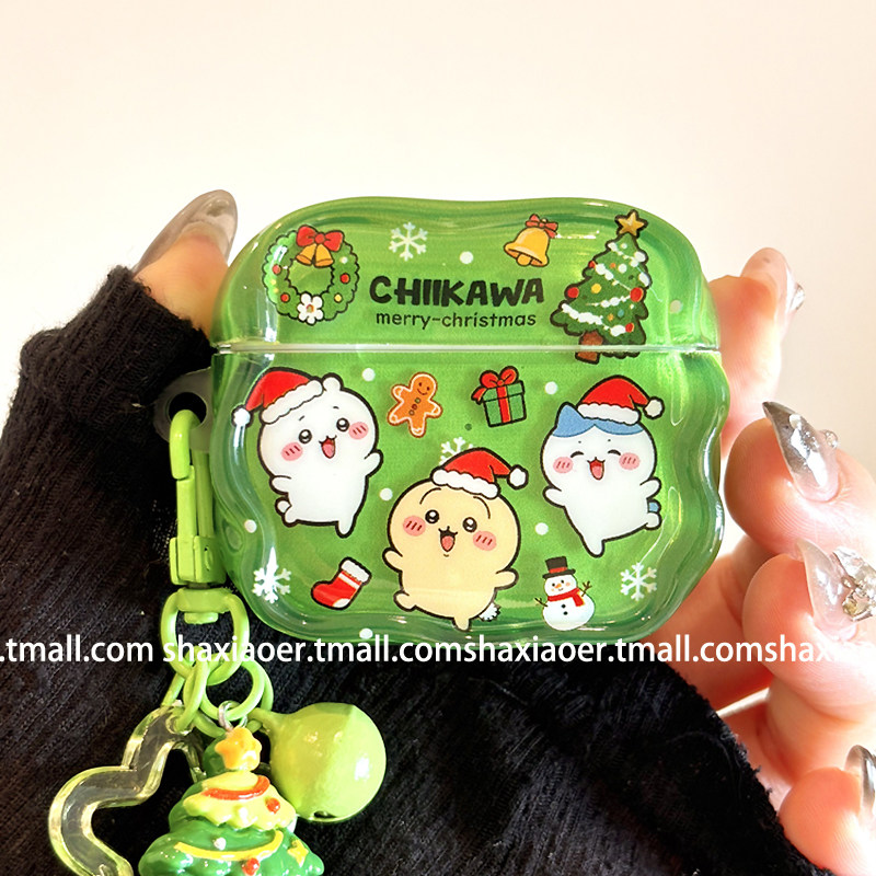 适用苹果耳机壳圣诞节吉伊卡哇