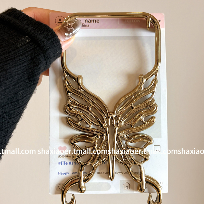 适用苹果手机壳个性无边框蝴蝶