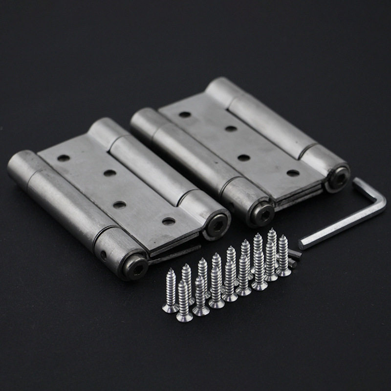 4寸不锈钢双弹合页双向门内外自动防火门铰链合页弹簧开自由消防