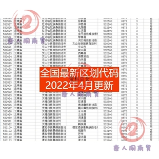 新全国省市区县行政区划等级Excel一览表区号对照表代号345级文件
