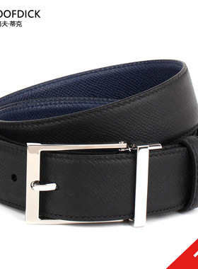 MALOOFDICK马洛夫蒂克腰带双面可用针扣裤带头层牛皮新品男士皮带