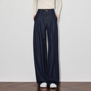 未央线INFINILINE高腰阔腿高个子加长夏季薄款天丝垂感软牛仔裤女