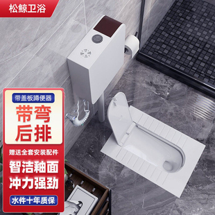 家用带盖板蹲便器蹲坑式卫生间蹲厕卫浴蹲便池农村厕所便盆蹬便器