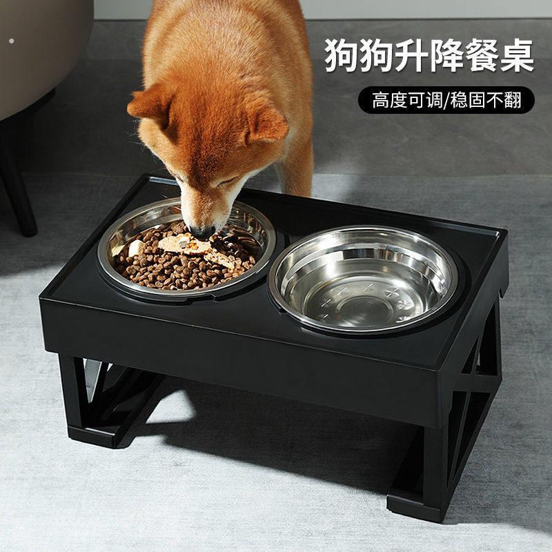 狗狗食盆水盆一体狗碗喂食碗双碗中大型犬防打翻支架碗猫咪碗宠物