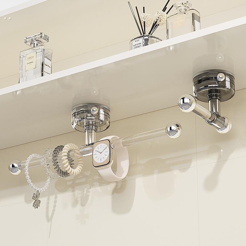 吸盘头绳挂钩免打孔亚克力发圈皮筋发饰挂勾浴室洗脸手腕带收纳架