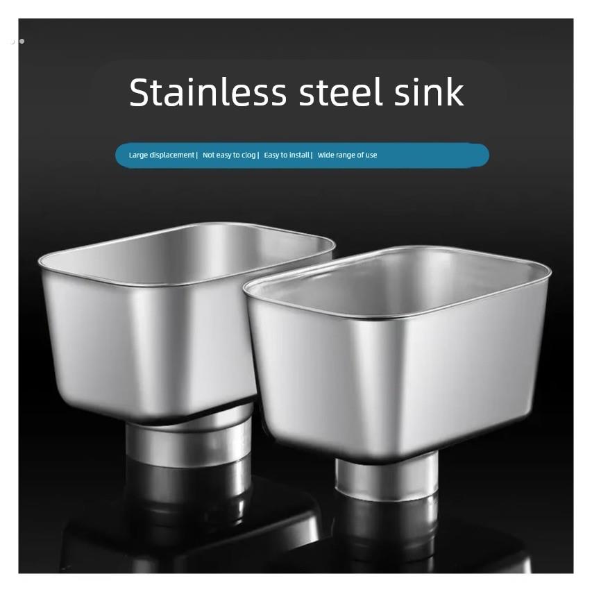 不锈钢雨水漏斗下水管件方型接水斗排水管配件大排量多规格水漏斗