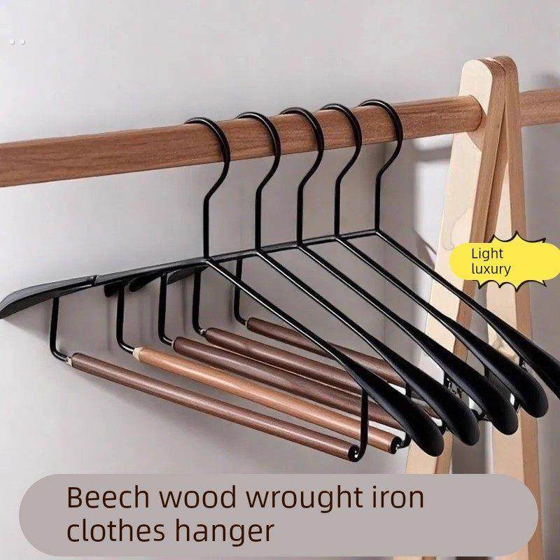 整理师推荐榉木铁艺裤架家用无痕裤子专用衣架夹裙子裤夹衣柜内挂,收纳整理,金属衣架,淘宝优惠券,粉丝福利购,淘宝优惠卷