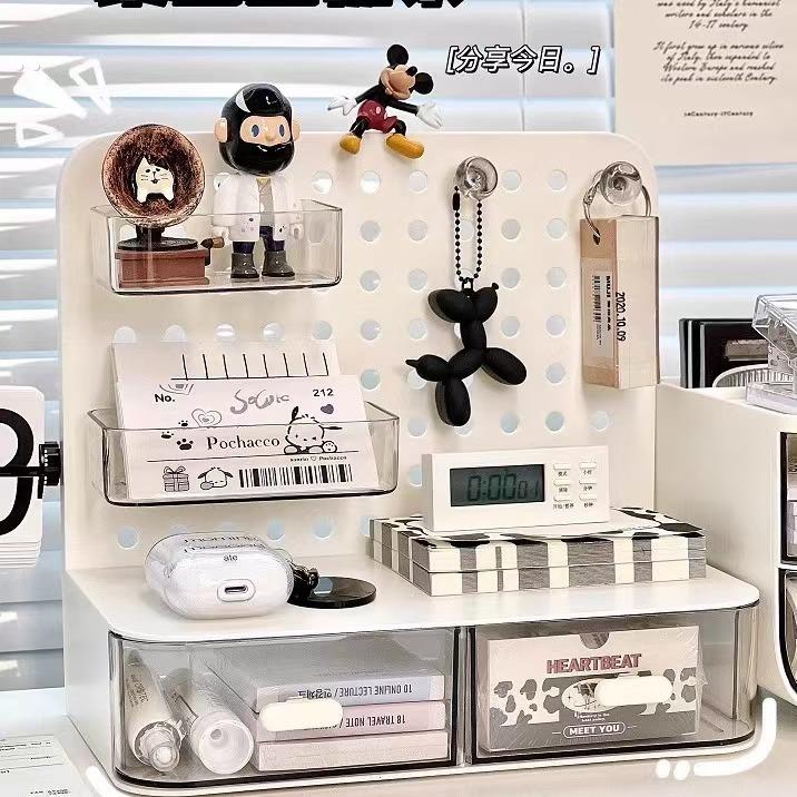 吃谷人桌面收纳盒谷子小痛柜吧唧展示支架桌面抽屉小卡收纳展示盒