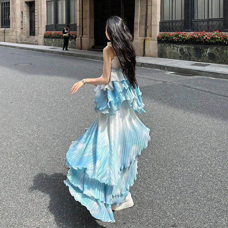 2025夏季新款复古日常可穿无袖短款吊带上衣扎染半身裙甜美两件套,女装/女士精品,上衣,淘宝优惠券,粉丝福利购,淘宝优惠卷