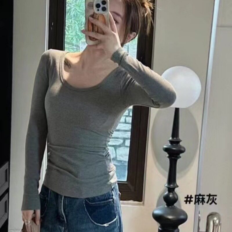 秋冬新品抗菌羊绒蛋白圆领单衣舒适柔软透气女士打底上衣