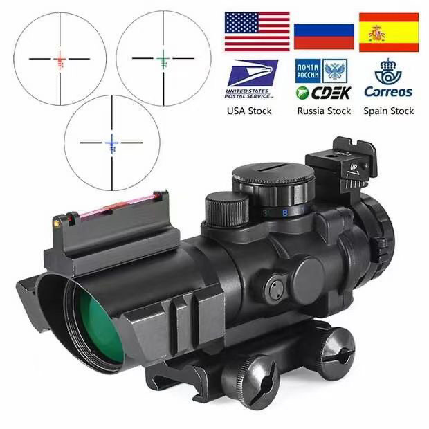固定四倍镜4x32速瞄高清精准十字望远镜模型器材挂墙弹弓玩具备件