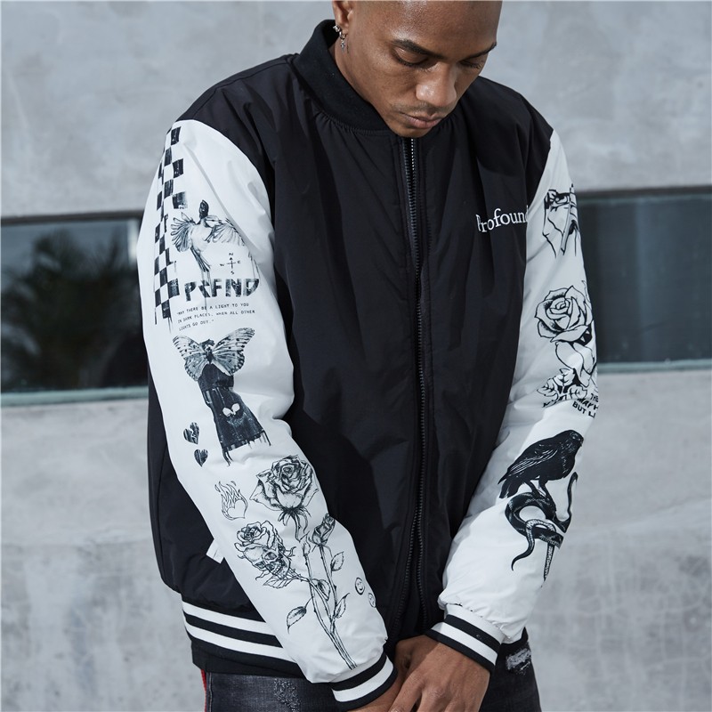 纽约潮牌Profound Foundation支线 手臂手绘涂鸦 夹克棉服外套