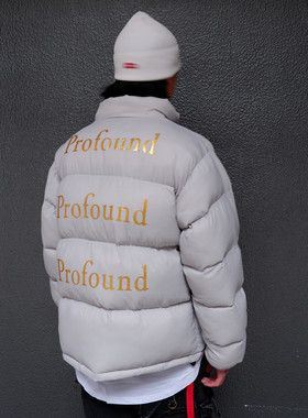 纽约潮牌Profound Foundation支线 基础纯色logo宽松面包羽绒棉服