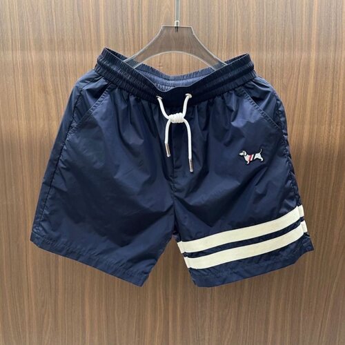 新品美式短裤小狗刺绣男士2026夏季条纹新款潮流设计休闲百搭五分