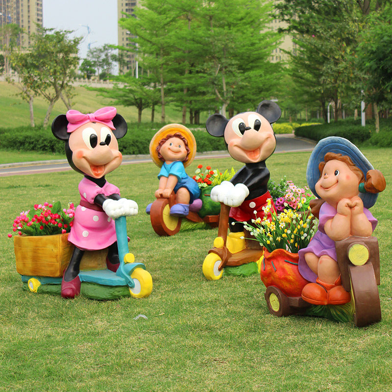 园林雕塑小品户外卡通庭院摆件大型玻璃钢景观花缸幼儿园小区装饰