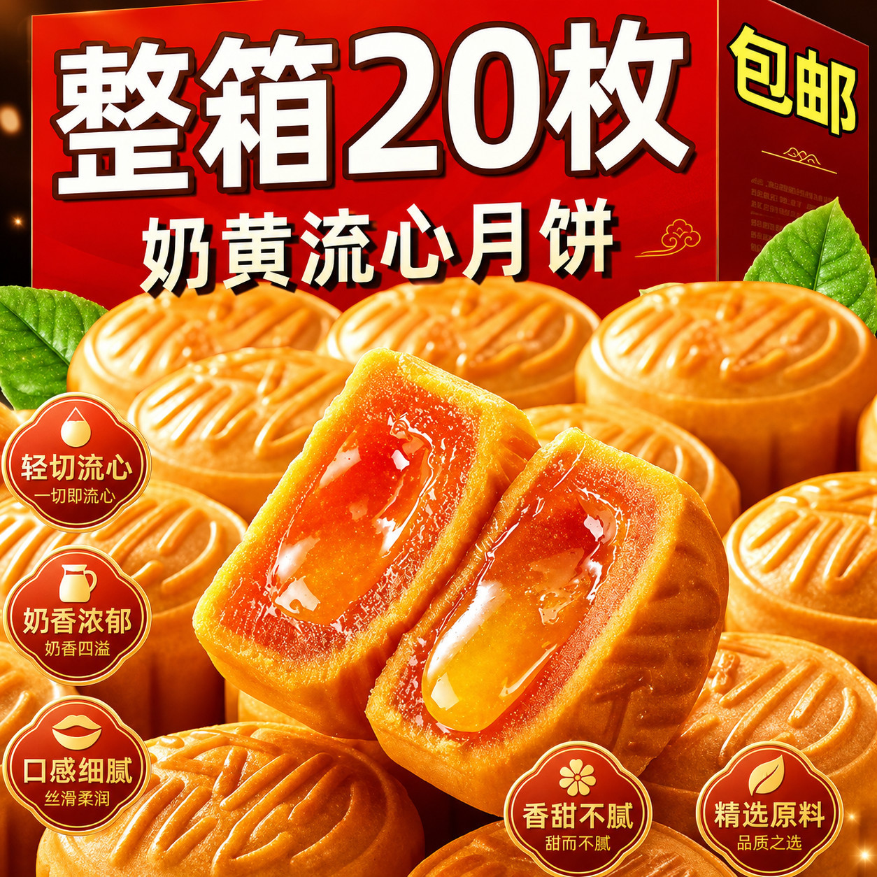 奶黄流心中秋月饼豆沙传统港式巧克力月饼零食中秋送礼散装批发装图片