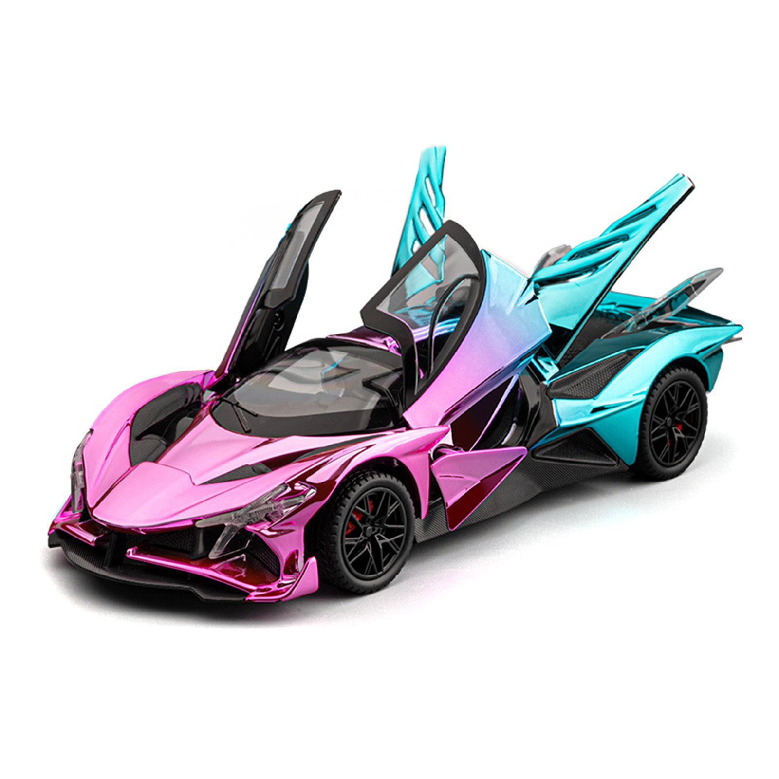 新款 盒装车致1:24啊波罗EVO仿真合金电镀版跑车模型声光玩具