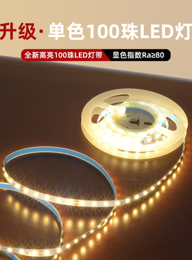 高亮100D珠恒流灯带单色LED软灯条家居灯网红灯专用与维修光源