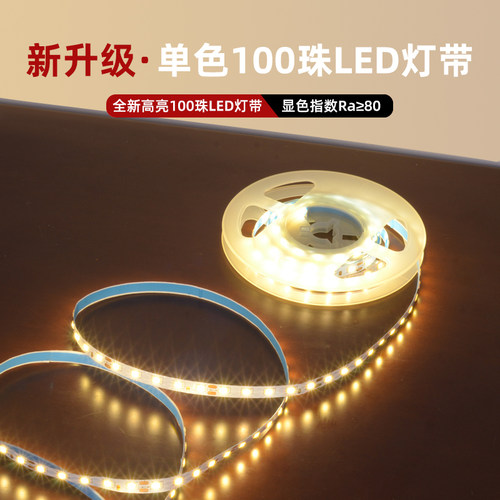 高亮100珠恒流灯带单色LED软灯条