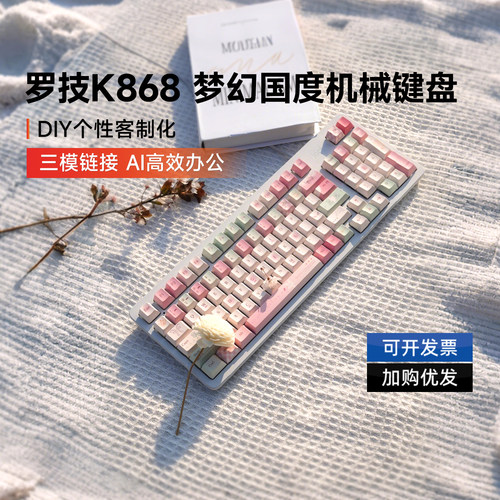 罗技K868无线机械键盘三模连接客制化电竞游戏商务办公笔记本拆包
