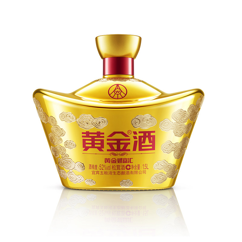【节日送礼】黄金酒52度黄金财富汇1500ml*1盒 送礼养生酒