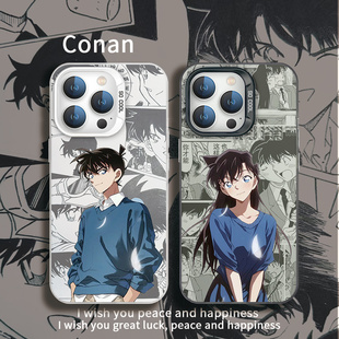 名侦探柯南手机壳苹果15新款 iPhone14动漫ip13promax适用12情侣11工藤新一16毛利兰xs彩银亚克力8p高级感17男
