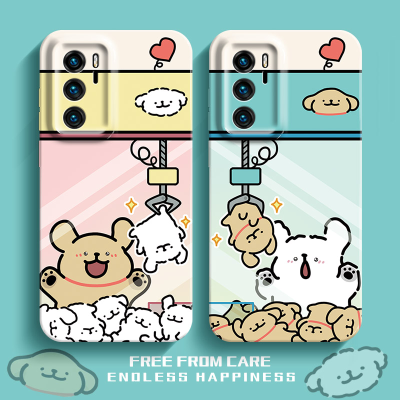 抓娃娃情侣款线条小狗菲林手机壳