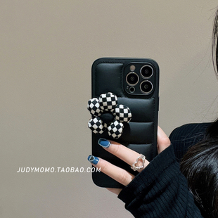 格子羽绒服适用三星s22ultra手机壳女款s8个性软壳nate9全包防摔