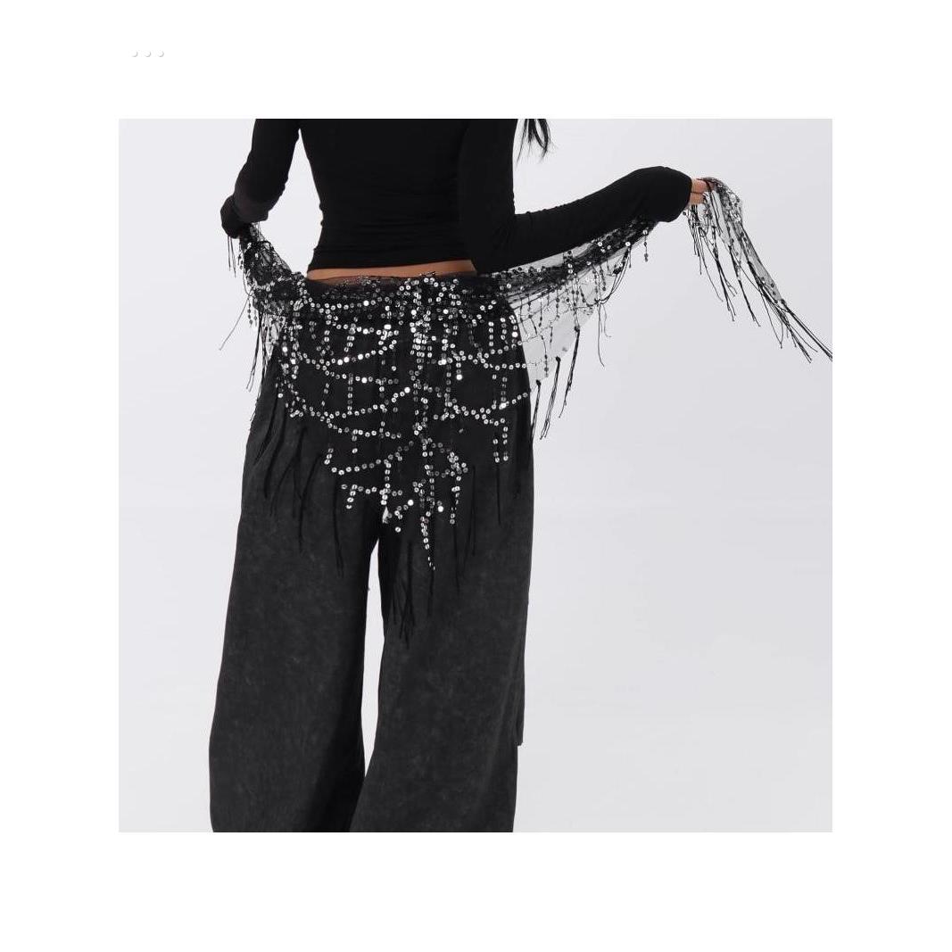 屁帘爵士舞腰炼辣妹街舞潮流亮片臀巾舞蹈演出印度舞闪片穿搭腰搭